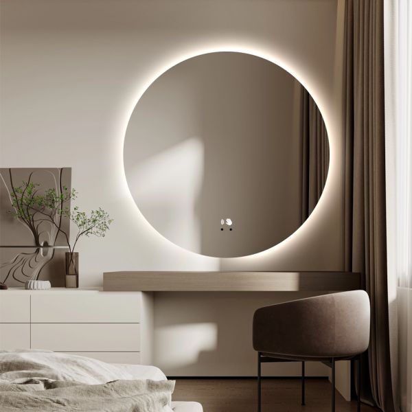 Rectangle Smart Touch Switch Makeup Bathroom Illuminated Led Mirror With Light Dimmable