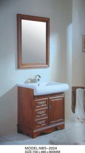 China Floor mounted natural wood bathroom vanity , 70 * 80cm Mirror custom bathroom vanity cabinets factory