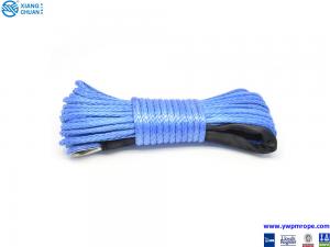 China 9mm x 50m Car towing winch rope Synthetic Cable Rope For UTV Blue Replacement Rope factory
