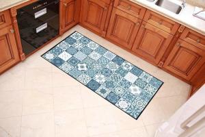 China Colorful Checkered Welcome Home Mat , Polyester Filling Outdoor Entrance Mats factory