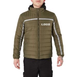 China Puffer Padded Down Jacket Emboss Printing Outdoor Winter Men Coats factory