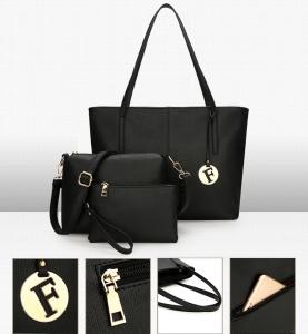 China Women Handbags Sets PU Leather Handbag Purse Wallets For Girls 3pcs In 1 Set Shoulder Tote Bag factory