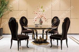 China Alibaba wholesale Chinese Antique Luxury Round Wooden Dining Table TN-005 factory