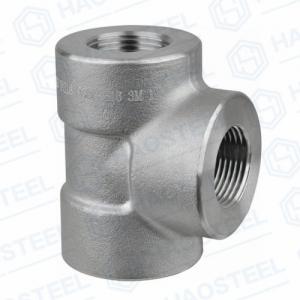 China Forged Socket Thread Tee BSP Industrial Pipe Fittings ASTM 904L on sale