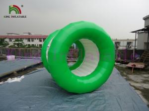 China Green / White PVC Tarpaulin  Inflatable Water ball Rolling Toy For Water Park on sale