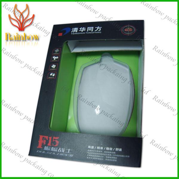 China Paper Box Packaging With Plastic Transperent Window For Mouth / Electics factory