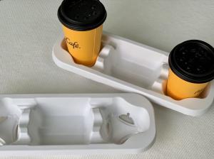 China Recycled Biodegradable Cup Carrier Packaging Paper Compostable 4 Cup Drink Carrier on sale