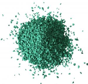 China Green Coloured Rubber Crumb Granules UV Resistant For Jogging factory