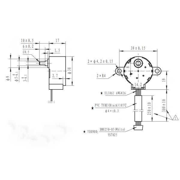 permanent magnet stepping motor Geared Stepper Motor Low Noise 12V 7.5 Degree 5 Wires