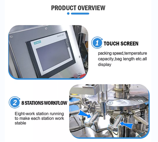 Premade Bag Nut Food Packaging Machine Multihead Weighing Automatic