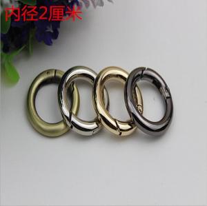China Chinese factory manufacturing zinc alloy 20 mm shiny gold spring gate o ring for handbag on sale