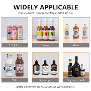 Table Horizontal Round Bottle Labeling Machine Automatic Scratch Label