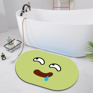 China Oval Expression Bathroom Waterproof Carpet Indoor Entrance Mat 40*60cm 45*70cm factory
