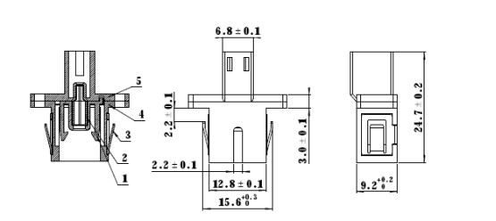 Rectangle E2000 Female Hybrid Fiber Sc To Lc Adapter