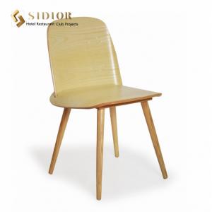 China Living Room Solid Wood Dining Chair High Back 83cm Height Molded Plywood on sale