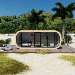 China Outdoor Sandy Beach Bedroom Prefab Capsule Hotel Room with Bedroom and Modern Design Style factory