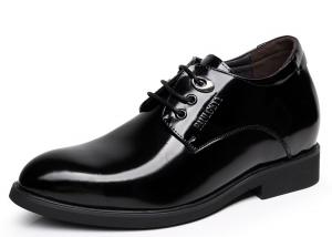 China Black Oxford Lace Up Elevator Men Shoes Solid Slip - On Branded Dress Shoes For Men factory