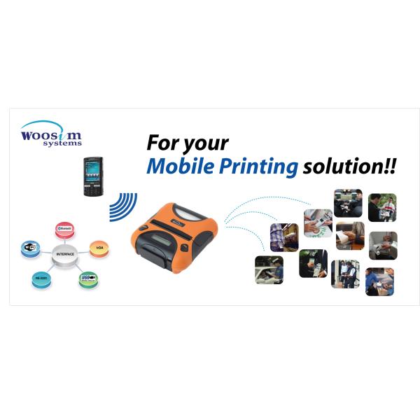 Android Portable Mobile Thermal Label Printer Bluetooth Verv 4.0, USB 2.0