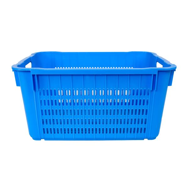 PP Vegetable Fruit Nestable Basket Plastic Moving Crate with Mesh Food Grade Plastic Crate Stackable
