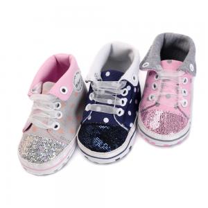 China China Factory Canvas sport Baby girl designed 0-2 years Lace-up baby shoes on sale