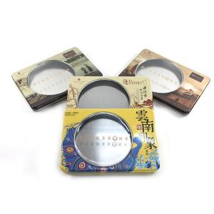 China Custom printed window tea tin box on sale