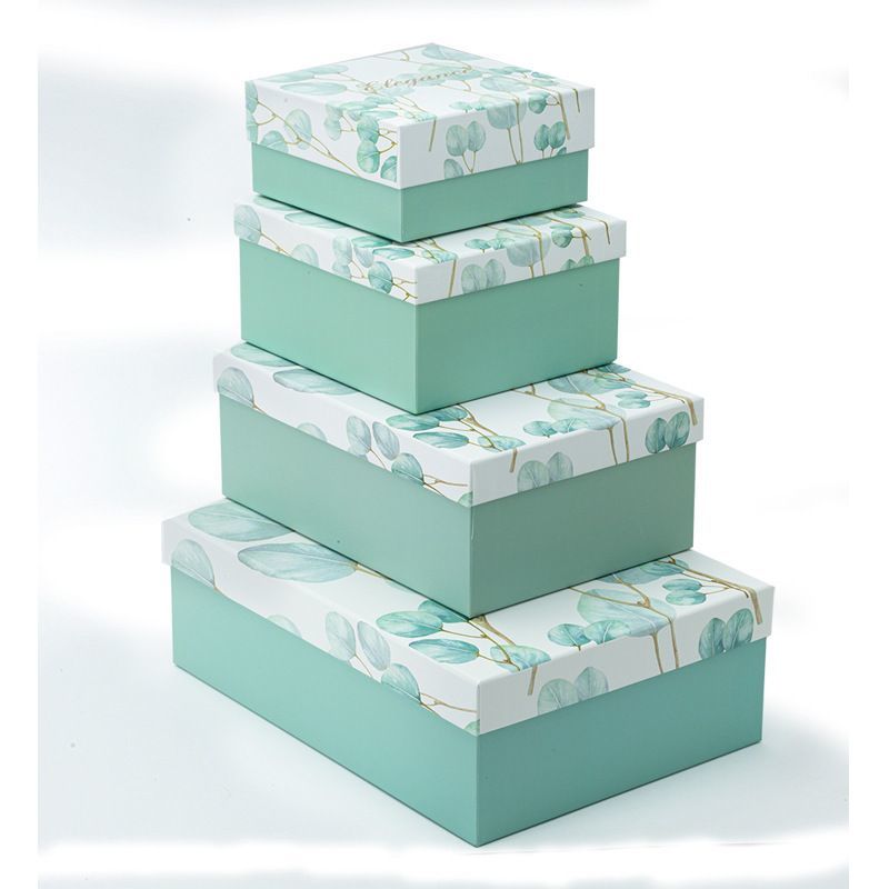 Middle Rectangle Gift Boxes Packaging Rigid Cardboard Paper Base And Lid Gift Boxes