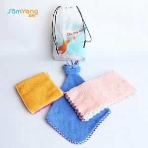 China Fast Drying Blue Hand Hanging Kitchen Towels No Bad Odors factory