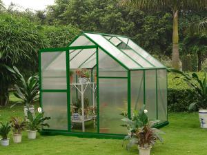 6mm Twin-wall Small Polycarbonate Greenhouse Aluminum Frame 6'X 6' RE0606
