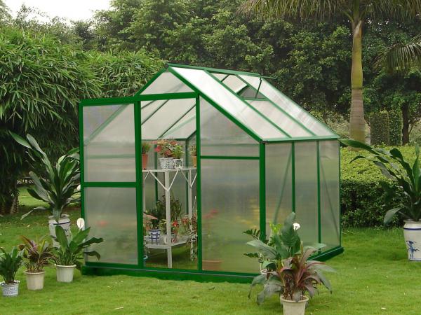 China 6mm Twin-wall Small Polycarbonate Greenhouse Aluminum Frame 6'X 6' RE0606 factory