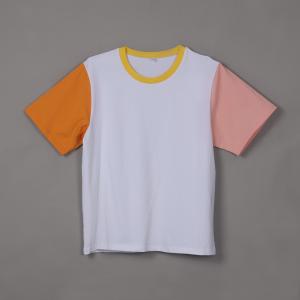 China Gender Neutral Custom Personalized T Shirts Organic Cotton Color Block on sale