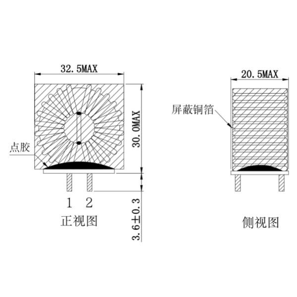 T25X15X13C Electronic 3 Phase Common Mode Choke Inductance RoHs