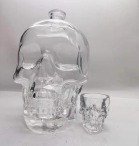China 3000ML Large Alcohol Bottle glass crystal skull decanter For Vodka on sale