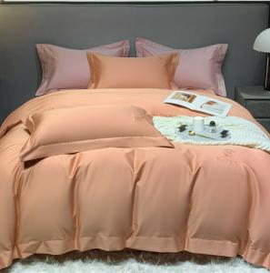 China 100% Organic Bamboo Bedding Sets Duvet Cover Bed Linen Bedding Sets Plain Dye Orange on sale
