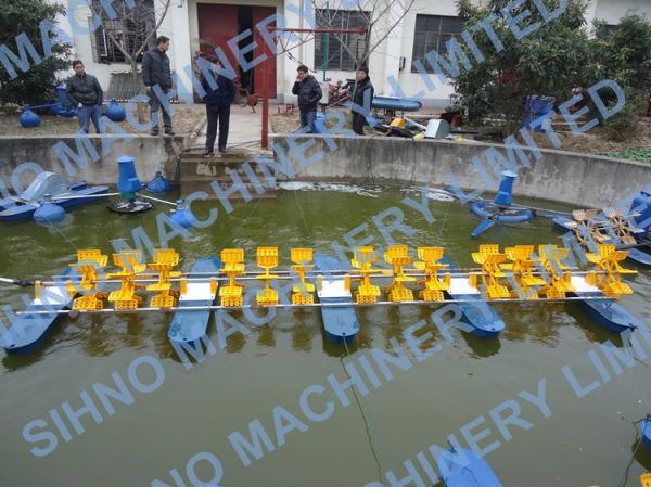 China 13 Impeller Multi-impellers aerator，Long Arm Diesel Engine Paddle Wheel Aerator factory