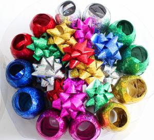 China Plastic Ribbon Confetti Star Bow Satin Curling Ribbon Egg For Decoration factory