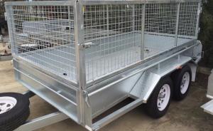 China 10 X 6 Steel Stock Crate Trailer / Tandem Cage Trailer For Animal Transport factory