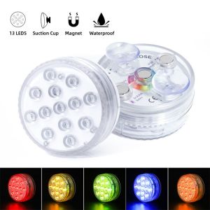 Color Changing Remote Control Submersible LED Lights With Magnet Suction Cups