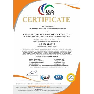 CHENLIFT (SUZHOU) MACHINERY CO LTD Certifications