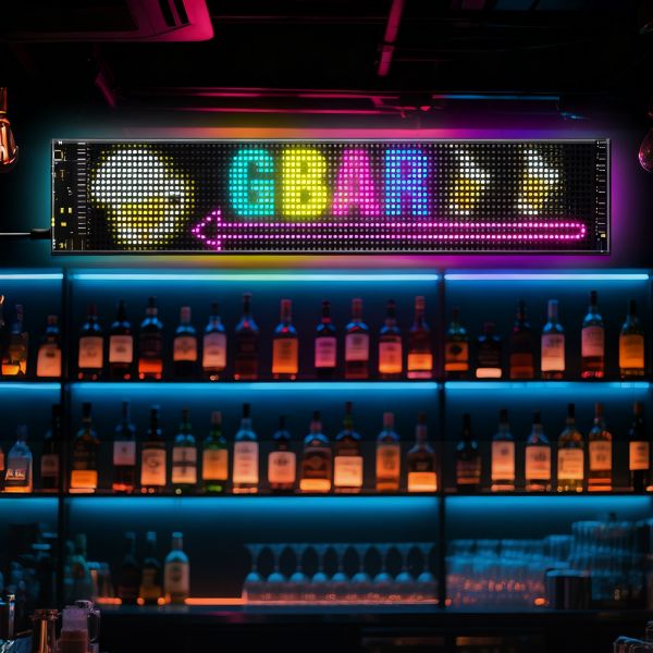 Scrolling Huge Bright Advertising LED Signs, 23.4''x4.7'' Flexible Custom USB 5V Bluetooth APP Control Text Pattern Animation Programmble LED Sign for