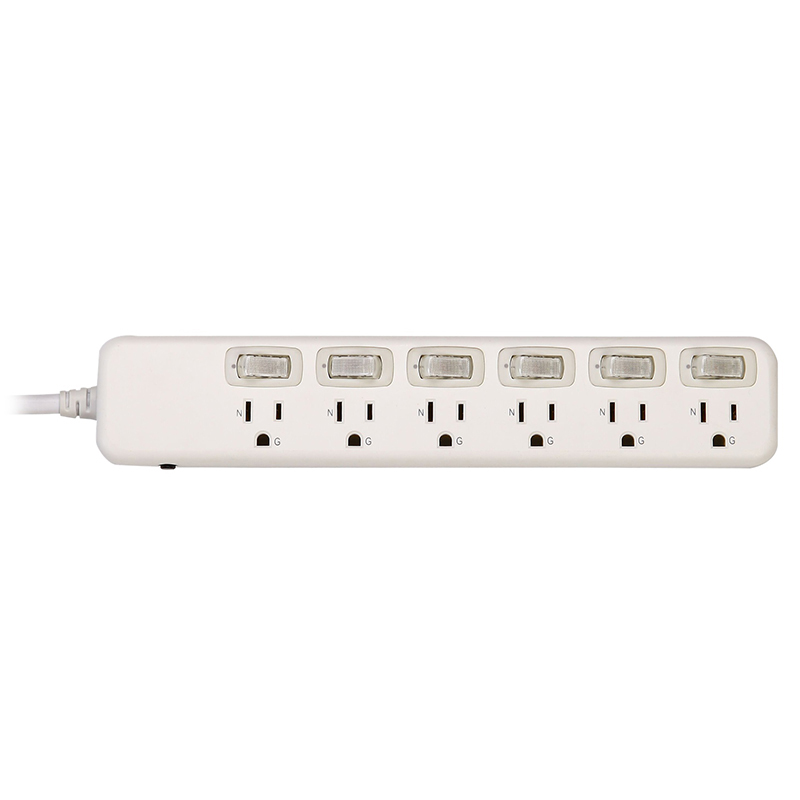 6 outlet Power Socket 1.5FT Cord, Surge Protector