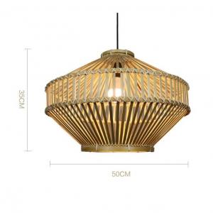 China 3500K Retro Bamboo Woven Pendant Light For Indoor Living Room factory