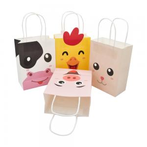 China Small Colored Custom Paper Shopping Bags White Interior Mixed Size Gift Bags Bulk For Business factory