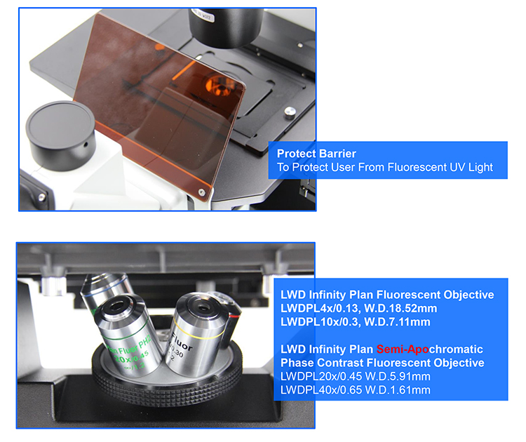 CE Semi Apo OPTO EDU Inverted Fluorescence Microscope