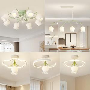 China Design Sense Valley Cream Lily LED Ceiling Light For Living Room Bedroom factory