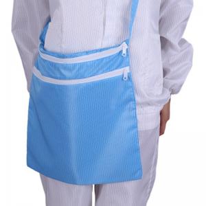 China Ziplock Blue Anti-static Lint Free Fabric Bag ESD Clothing Bag Anti Static ESD Polyester Cleanroom Bag With Zipper factory