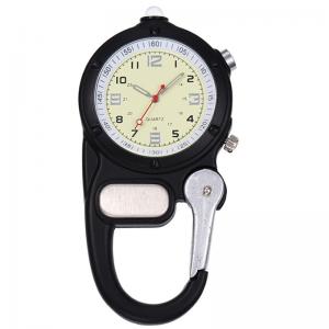 China Fob Nurse Pocket Watch Carabiner Clip Watch Black Climb Mountain Outdoor Sports Watches LED Light Pocket Blue Clock factory