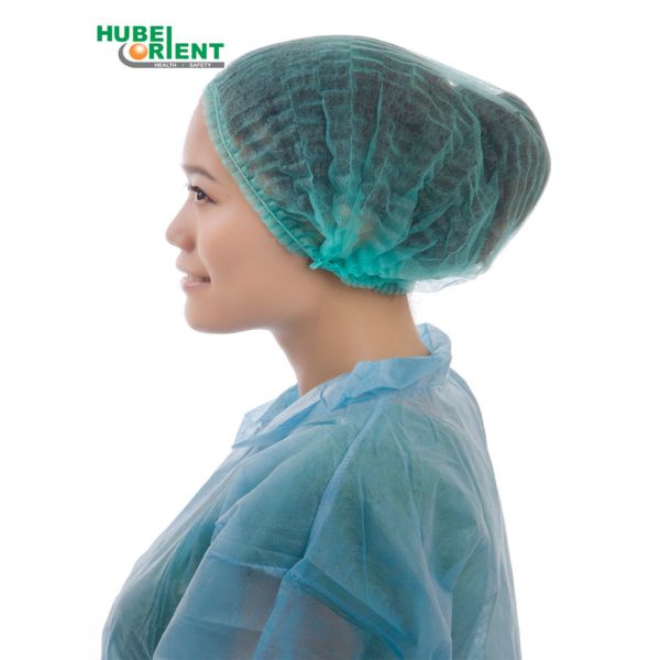 Economical-Friendly Non-Woven Disposable Mob Cap With Double Elastic For Prvent Dust