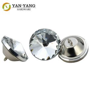 China wholesale diamond glass sofa button crystal buttons for furniture factory