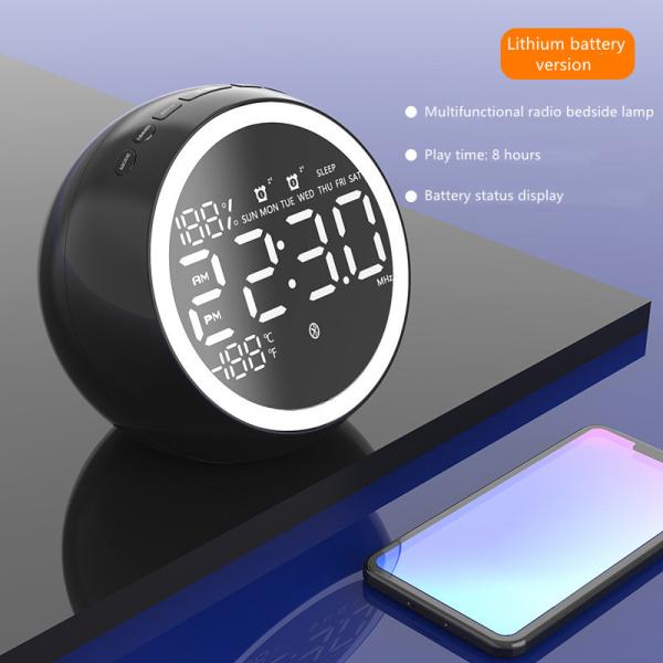 China Small Bluetooth Portable Clock Radio With Dual Alarm Function factory