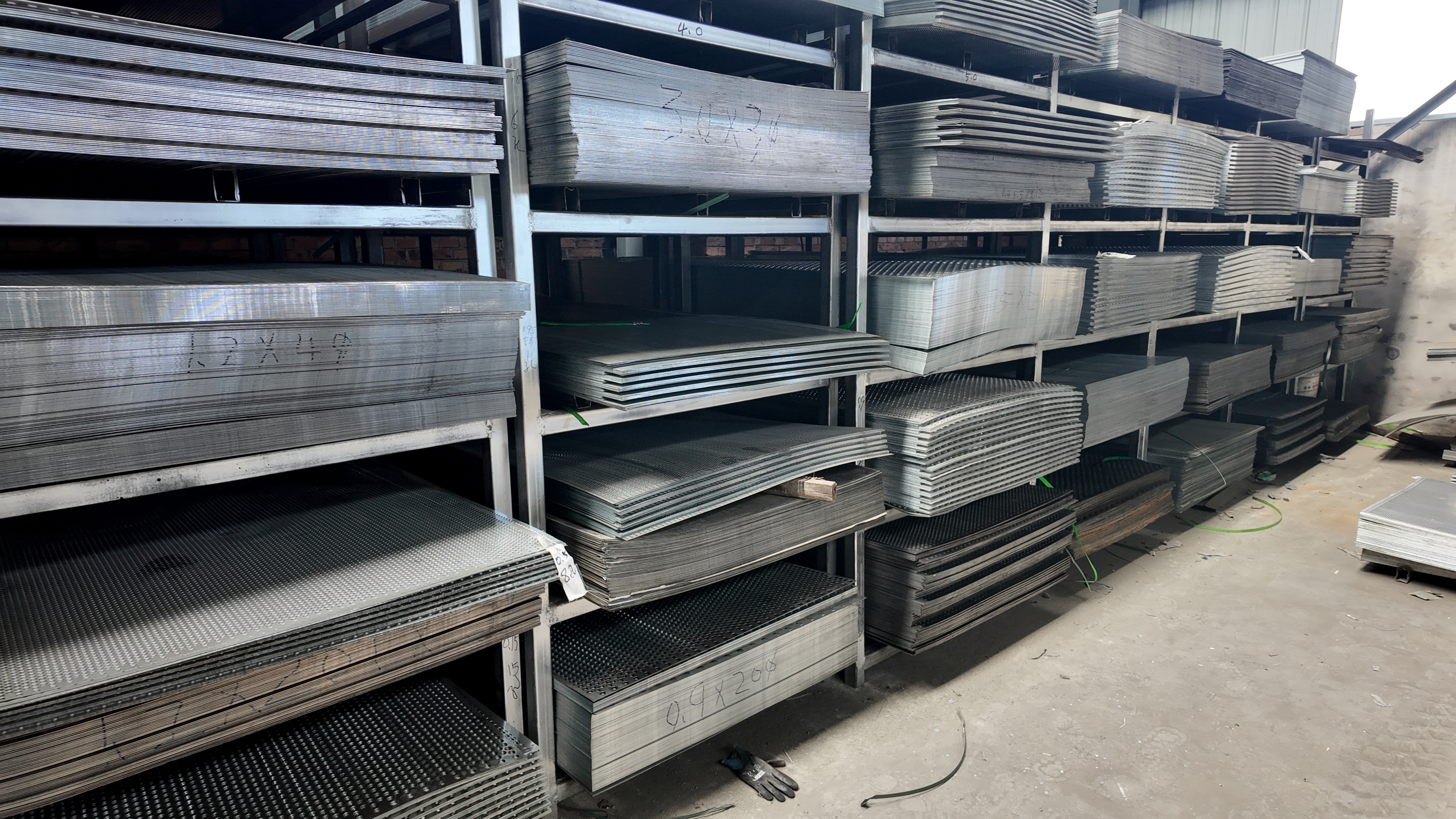 Multi-Material Custom Perforated Metal Panel With Various Hole Types